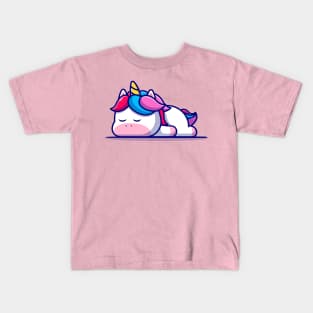 Cute Unicorn Sleeping Cartoon Kids T-Shirt